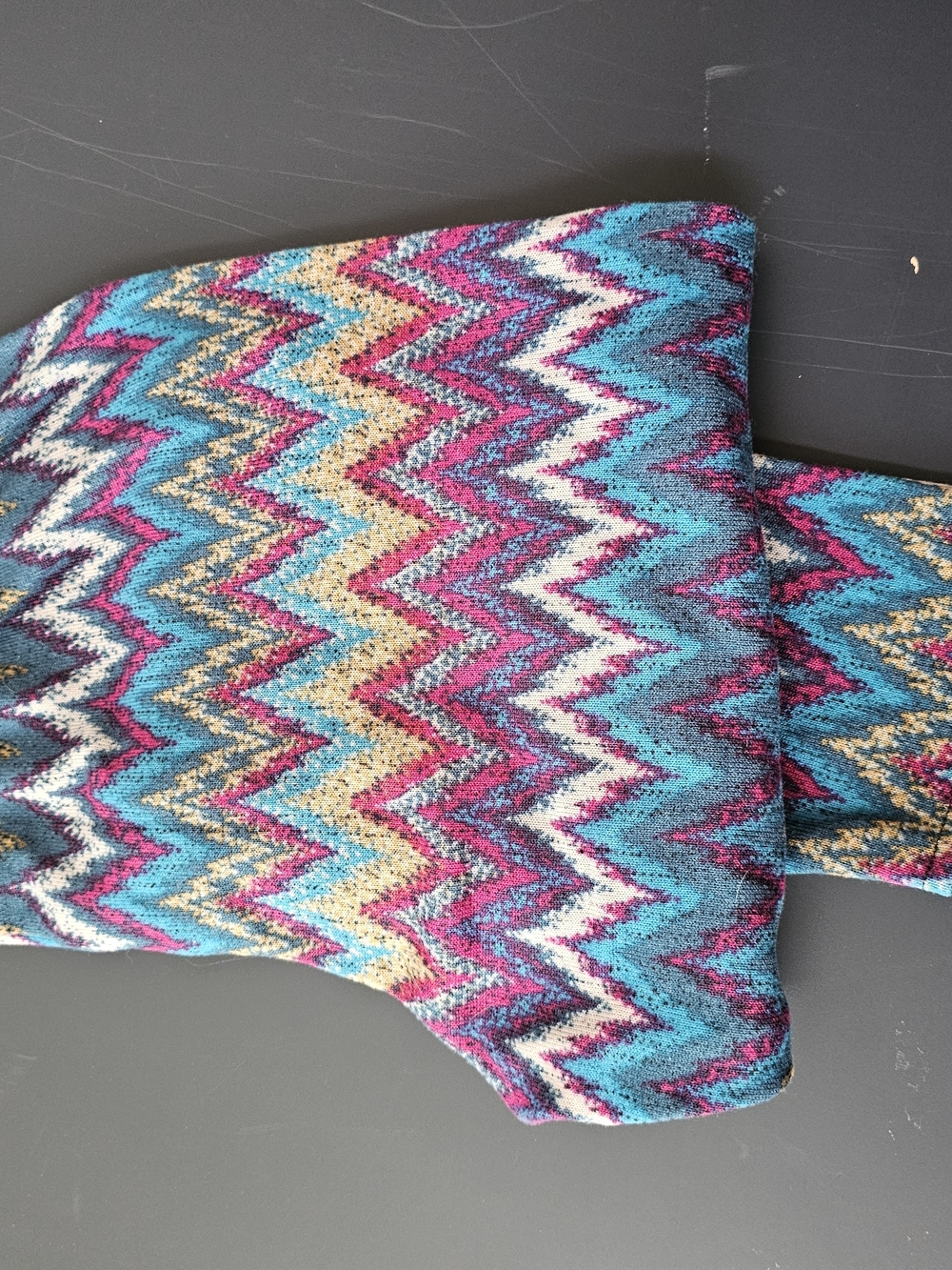 Faded Glory Zigzag Chevron Leggings - Turquoise, Fuchsia & Cream